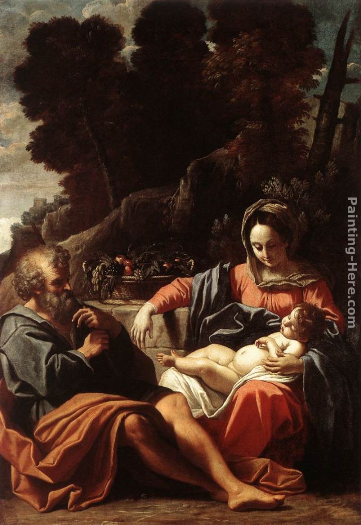 The Holy Family painting - Sisto Badalocchio The Holy Family art painting